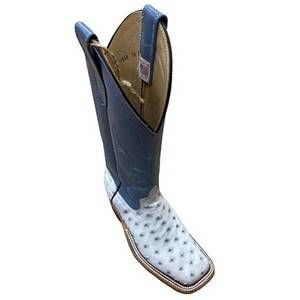 NEW ANDERSON BEAN BOOTS women's full quill ostrich boot in blue